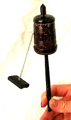 FENG SHUI used instrument - Tibetan style shaker panited in black, shaking sound can keep ghosts or bad spirits away from you. 