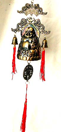 FENG SHUI living room - dragons top of the majestic haapy buddha, hang on living room can keep you in safe, peace and happiness.