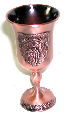 FENG SHUI decoration - metal made of wine cup with stand.