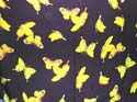 natural black color rayon sarong wrap with multi luminium yellow butterfly pattern design 