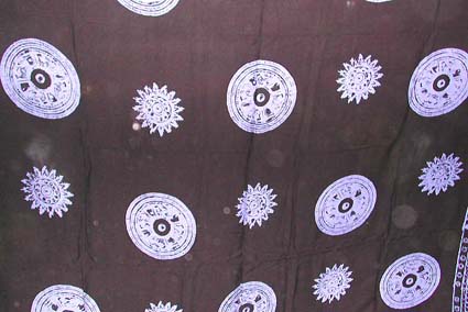 Batik sarong,summer dress -Black mono color sarong wrap with multi mystic Celtic circular wheel and spiky wheel pattern design