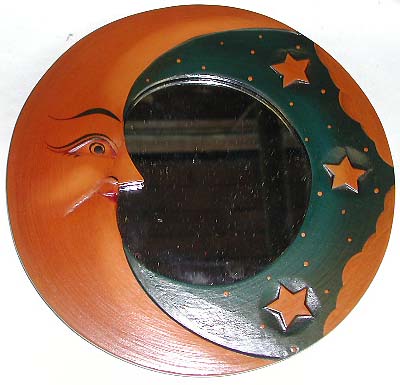 Latest fashion decor collection - tan moon star cloud blue painted fashion mirror
