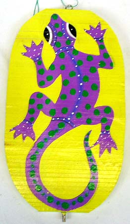Animal art craft collection - dotted purple gecko pattern design fashion wind dancer