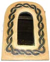 Yellow door shape pattern fashion mirror with Celtic knot work decorb design