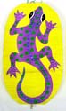 Yellow color painted dotted purple gecko pattern design fashion wind dancer