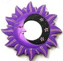 Purple black fire comet edge design wooden mirror with moon star decor 