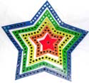 Assorted color star wooden mobile with rotating center 