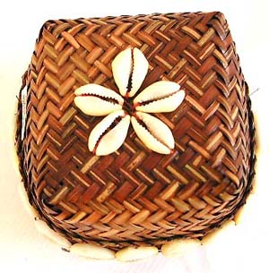 wholesale Bali box home decor made of rattan sea shell nautical gift, set of 2 pieces