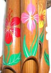 Flower painting deep brown bamboo windchime
