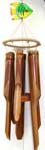 Deep brown bamboo windchime with assorted color fish top