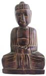 Tropical wood made of black sitting buddha statue 
