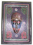 Batik wooden face plaque, assorted color and design randomly pick 