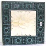 Square flower carving stone plaque, assorted design randomly pick