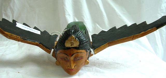 Color painting wooden flying lady