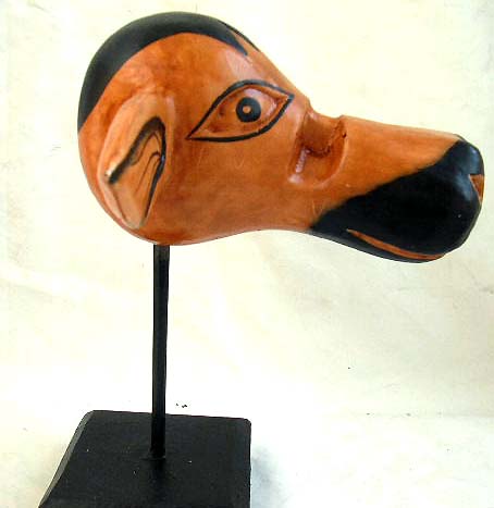 Color painting cow shape wooden glass holder