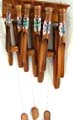 12 pipes deep borwn bamboo wind chime with painting butterfly decor on each pipe
