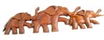 Wooden wall plaque motif in elephant family feature