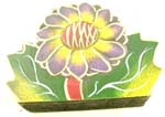 Purple and yellow color flower napkin holder with golden line layer