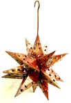3D shiny gold star lamp shape with cut-out multi star pattern design