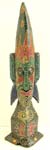Stand sculpture dotted painting Bali man mask 