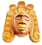 Egyptian king mask with sad facial design