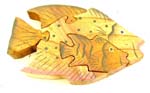Wooden mother fish taught baby fish swim puzzle