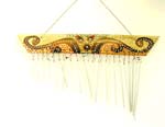 Flat one side dotted painting color bamboo dream chimes with slope metal at bottom