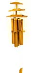 3 ladder layer wooden wind chime with 6 bamboo pipe at bottom