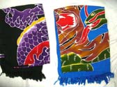 Apparel outsourcing company supplies Animal lovers print decorated batik sarong in beautiful multi colors