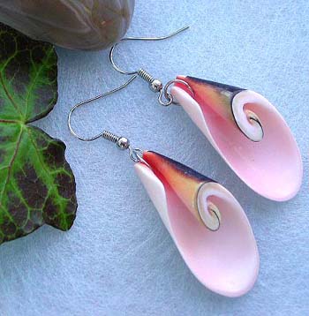 Contemporary jewelry fashion necklace wholesale lot, pinkish seashell fashion earring with fish hook