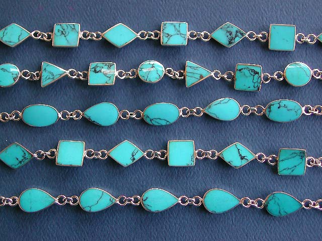 Sterling silver jewelry from Thailand and Bali Indonesia, sterling silver bracelet with semi precious stone turquoise and  solid 925 sterling silver setting