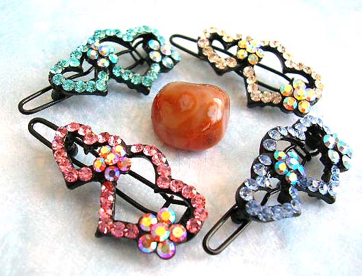 Hair supply online shop, star decor moon love hair clip with cz