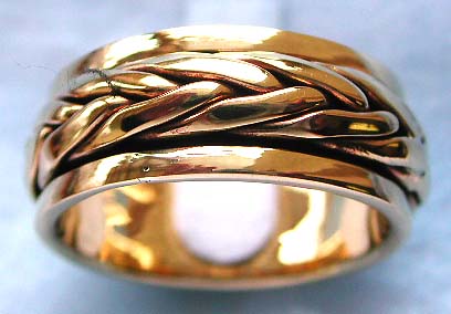 Estate jewelry distributor online wholesale spinning bronze ring with twisted rope decor around