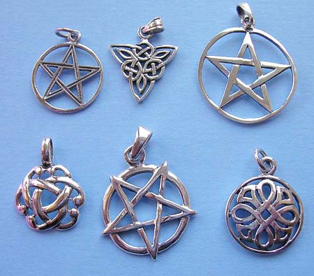 Wholesale listing pendant jewelry, 925. sterling silver pendant in pentagram and Celtic knot work design