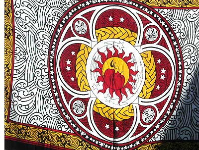 Tattoo pareo of sun and star in circle, $4.75 EACH