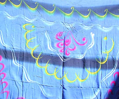 Beach wear sarong with ocean color and wave pattern, $4.75 each