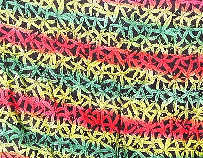 Screen Print Indonesia Sarong With Tropical Leaf Design