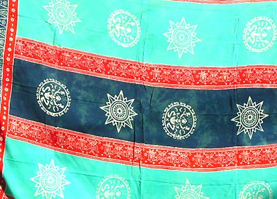Stamp Sarong With Celtic Holy Symbol On Red And Blue Cover