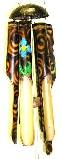 Wholesale Indonesian Product home supply -Bamboo windchime design with flower and fire symbol