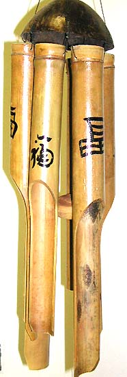 Chinese Asia woodcarving home decor wholesale white bamboo windchime with Chinese letter means 'LUCK' on each pipe, good Feng Shui wind chimes
