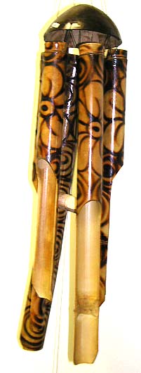 Hand tuned wind chime, hand crafted windchime, Wholesale Windchime -Bamboo windchime with large flower painted on