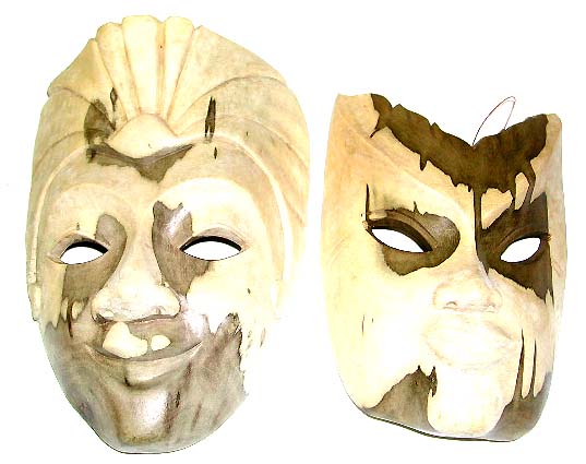 masks made with waru (grey hibiscus) wood