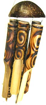 Birthday party decoration-bamboo windchime with painted fire pattern