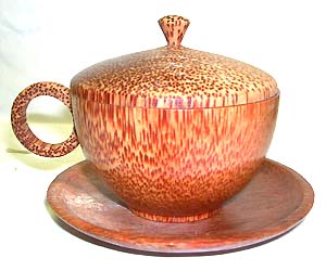 Kitchen table set - coconut made of tea cup and cup coaster