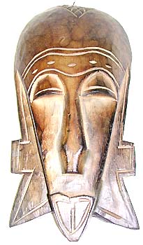 Primitive man - respectful native old man face mask with wrinkle on forehead