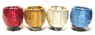 Home accessories - assorted color beaded candle holder with iron stand