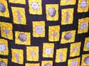 Black Batik rayon sarong with multi sea life creature on yellow color rockie pattern design 