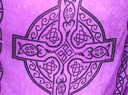 swimsuit sarong wholesale - Light purple color with black Celtic knot work and Celtic cross pattern design on center 