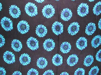 Batik sarong,summer dress - Multi luminium blue color sun flower design black Batik sarong wrap