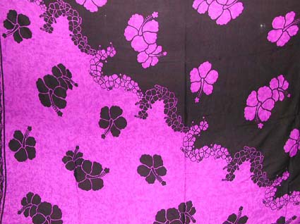 Batik sarong,summer dress - Double color purple and black background motif fashion sarong wrap with flower pattern design 